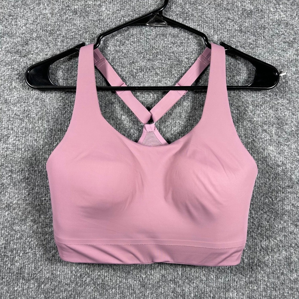 Athleta Sports Bra Womens Size 34DD Pink Racerback High Impact Athletic Workout